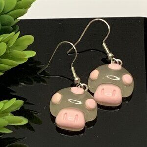 Mushroom Earring, Mario Earring, Funny Food Earring, Anime Earring, Gift Idea